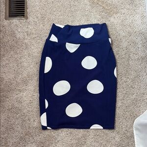 Navy Blue Polka Dot Skirt
